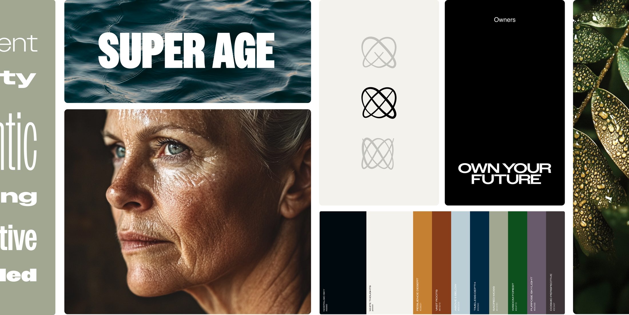Brand vibe — mood photography, logomark, and color palette