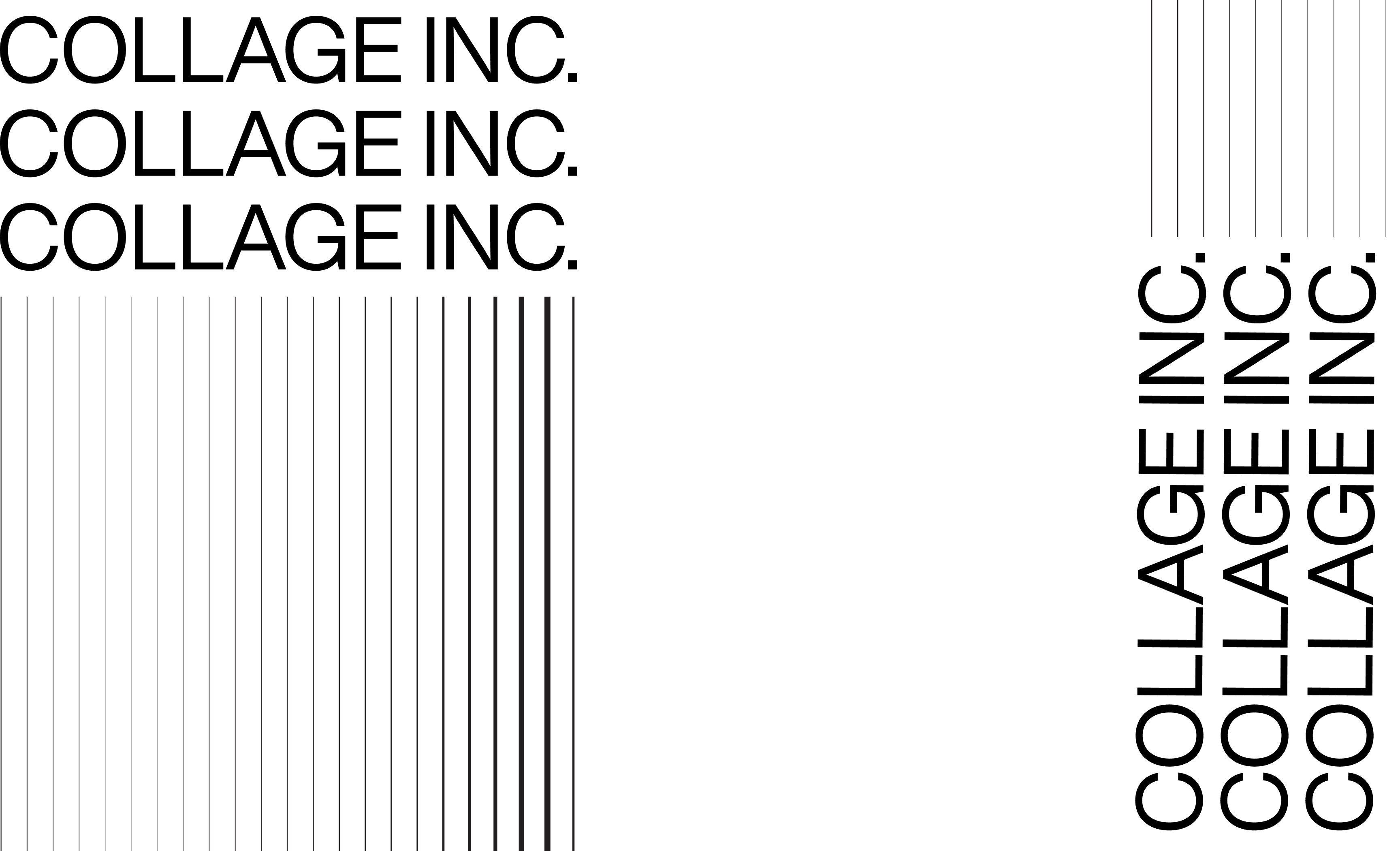 Collage Inc. typographic and line system exploration
