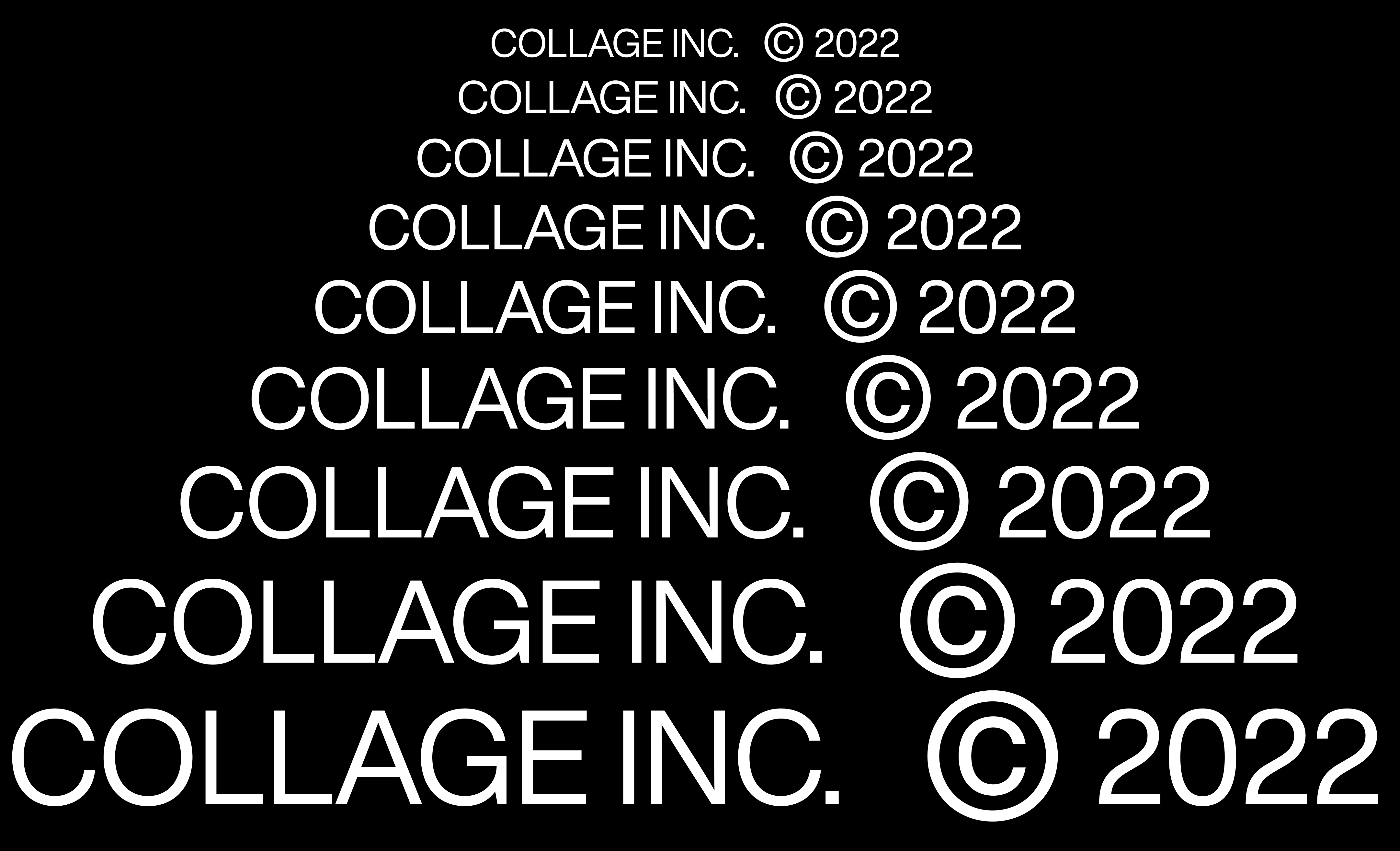 Collage Inc. typographic identity exploration