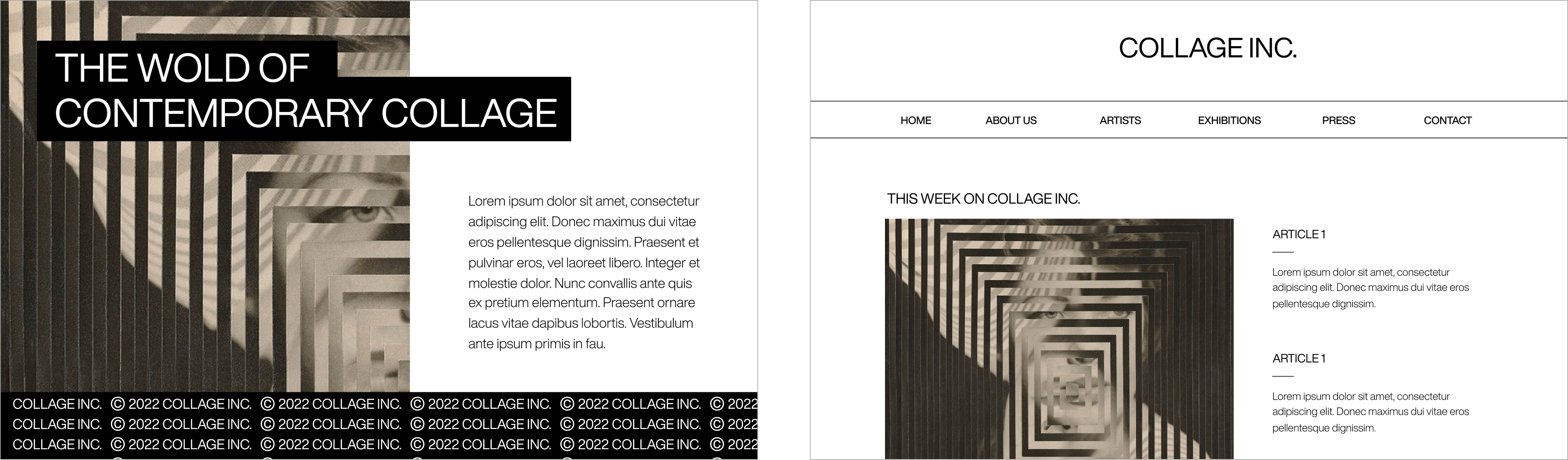 Collage Inc. website concept