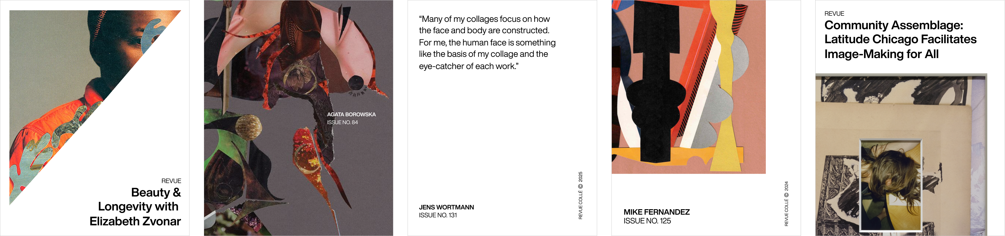 Five Collé social posts: artists, interviews, and community stories