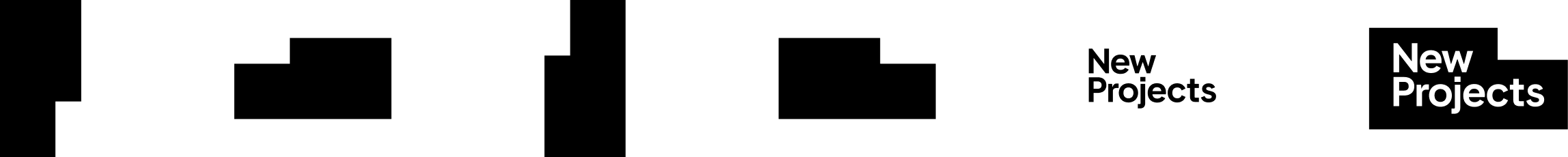 New Projects flexible wordmark strip