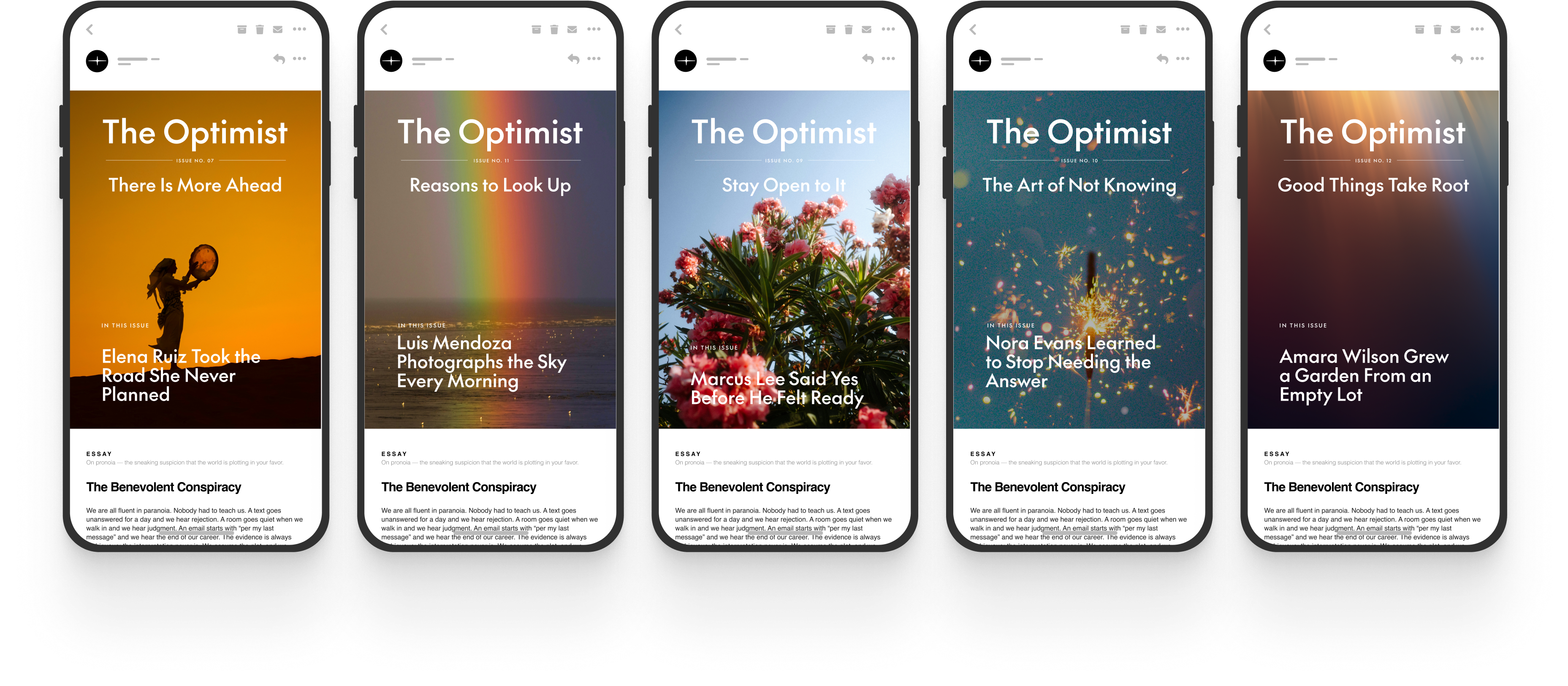 The Optimist newsletter designs
