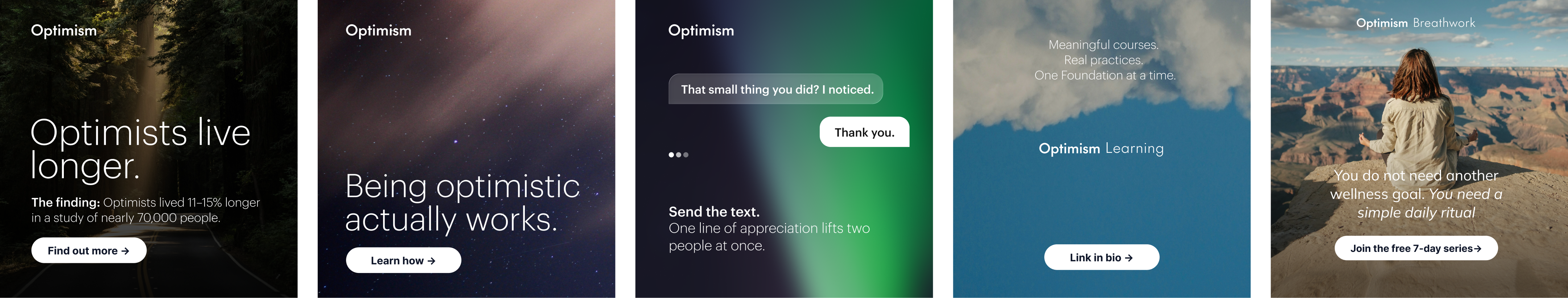 Optimism performance marketing advertisements