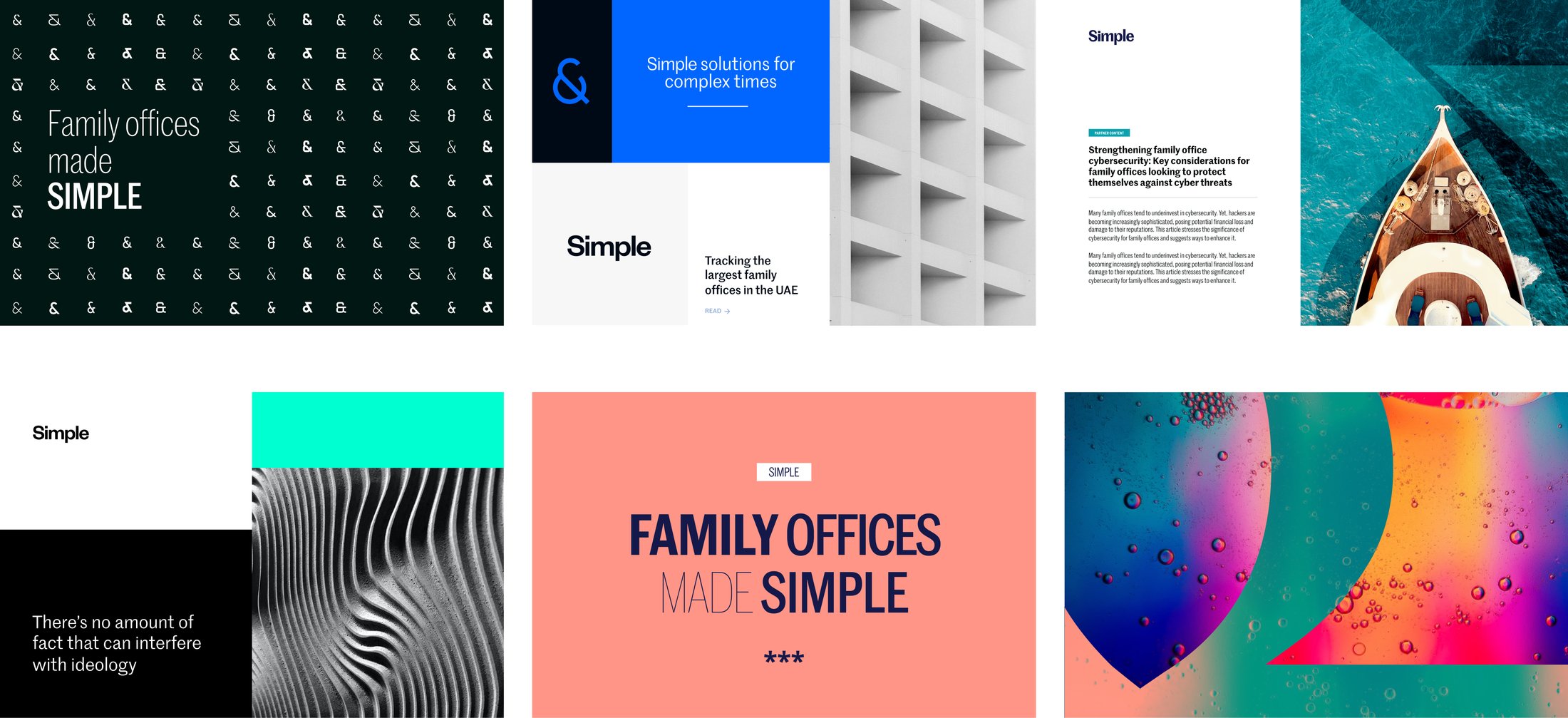 Initial mockup concepts for the Simple brand