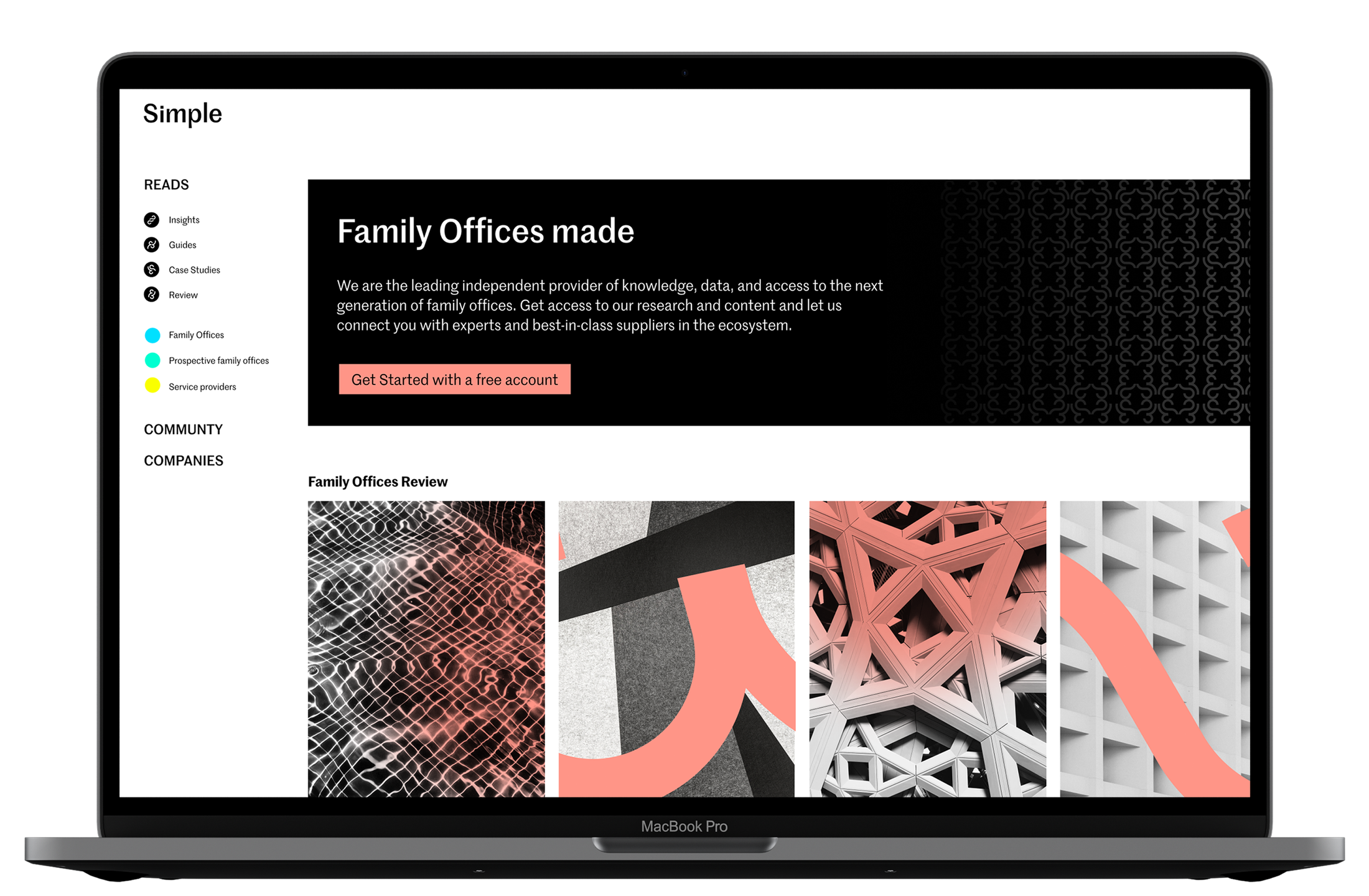 Simple website mockup