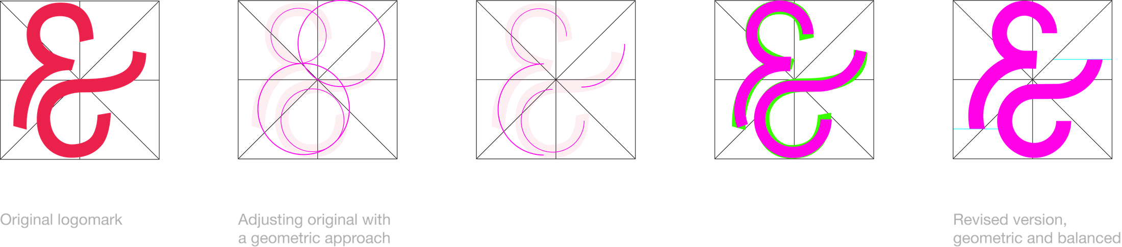 Simple logomark construction and refinement