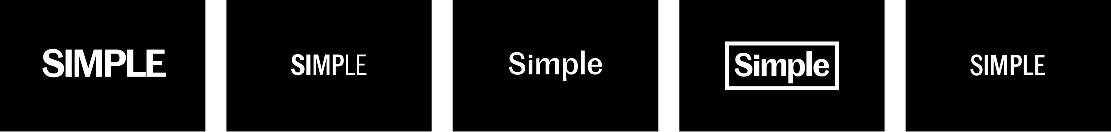Simple typeface treatment row