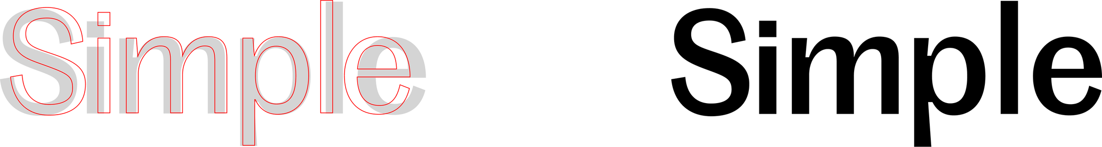 Simple wordmark before and after rework