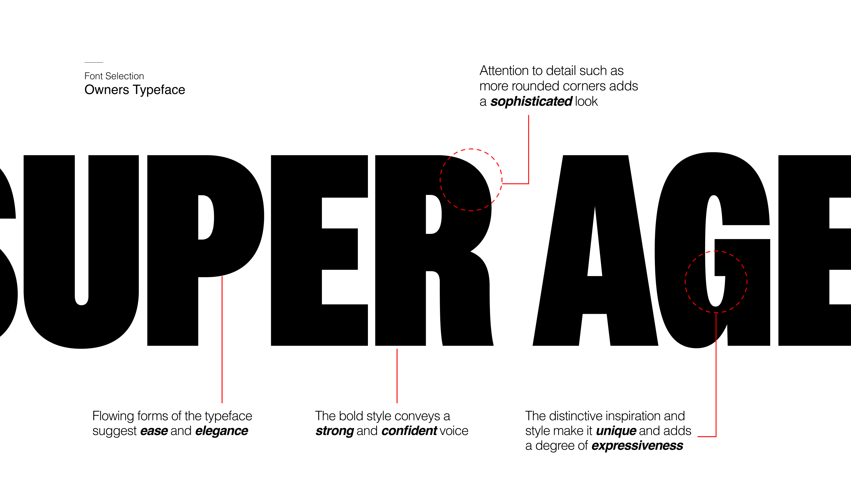 Super Age Owners typeface selection