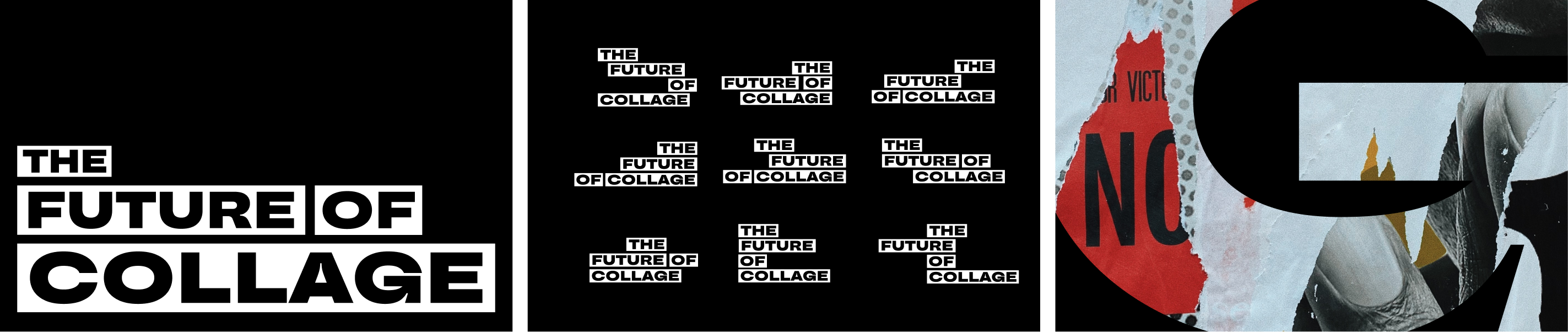 The Future of Collage closing identity strip